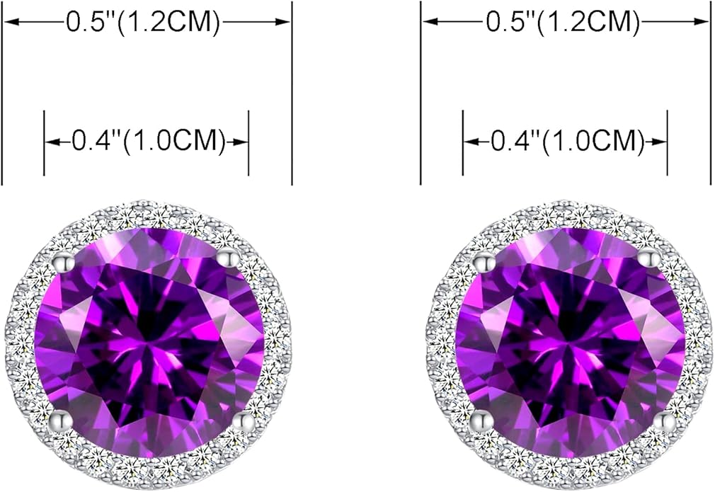 YOQUCOL 10MM Cubic Zirconia Crystal Clip On Stud Earrings Round Non Pierced Earrings for Women