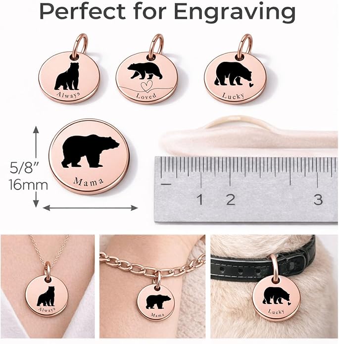 SM Design Mama Animal Charm Set – Set of 4 Stainless Steel Charms – Motherhood & Family Keepsake Jewelry Charmss