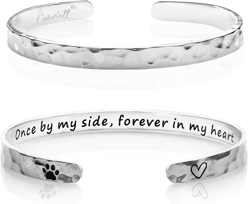 Carviell Engraved Cuff Bracelets for Women – Inspirational, Friendship, Love, Mom, Daughter, Sister, Christian, Graduation, Memorial & Wedding Gifts – 80+ Phrases – Stainless Steel, Gift-Ready