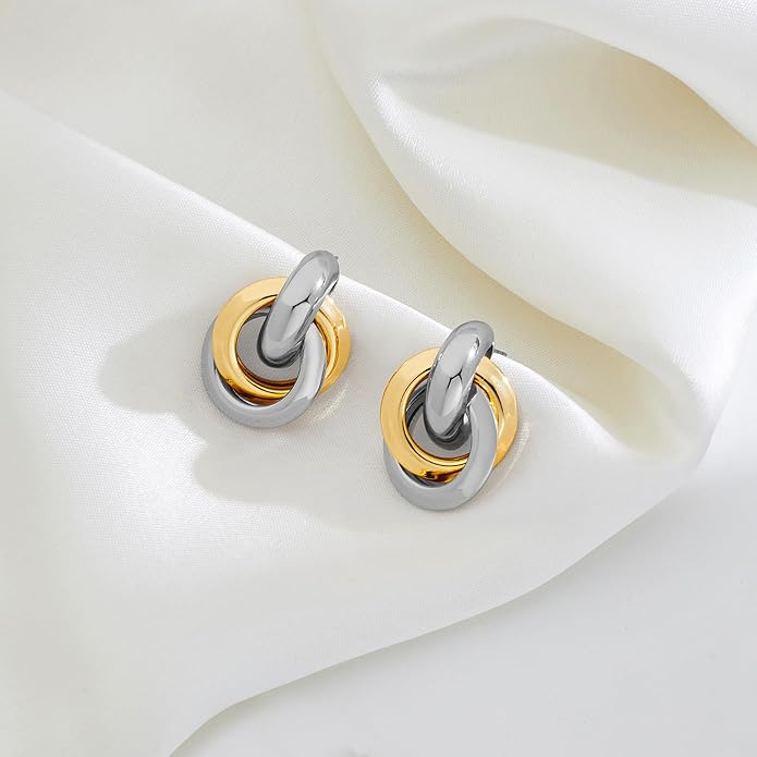 Gold Geometric Drop Dangle Earrings for Women Long Link Dangle Earrings Jewelry Gift