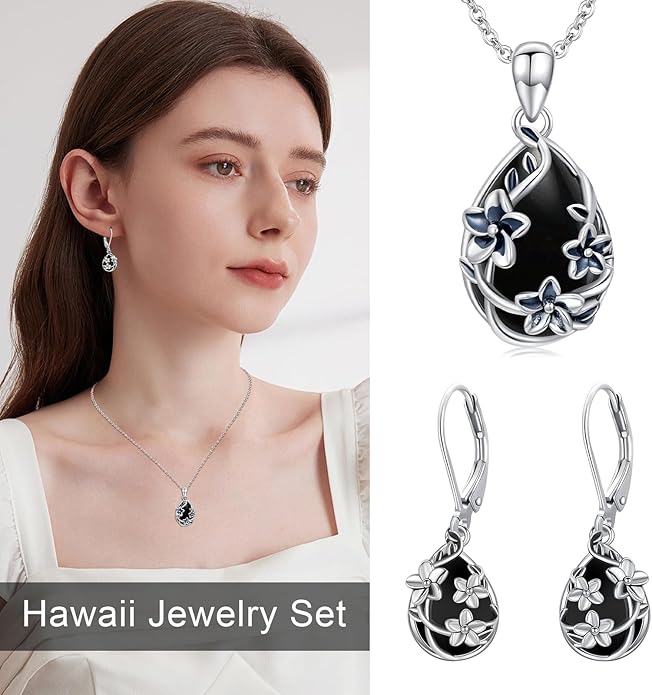 JUSTKIDSTOY Moonstone Necklace 925 Sterling Silver Teardrop Pendant Necklace Jewelry Gifts for Women Girls
