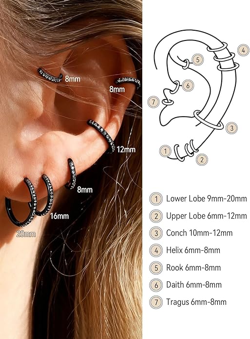 FaithHeart Sterling Silver Hoop Earrings for Women, Hypoallergenic Huggie Hoop Earrings Lightweight Small Cartilage Earrings Hoop Earring Dainty Everyday Earrings 6/8/10/12/14/15/16/18/20mm