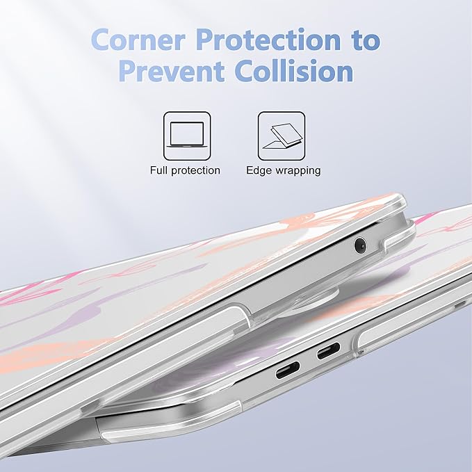 May Chen for MacBook Pro 13 inch Case 2022 2021 2020 Release A2338 M2 M1 A2289 A2251, Plastic Crystal Hard Shell Case Cover for MacBook Pro 13 inch Touch Bar Fits Touch ID, Bows Girly