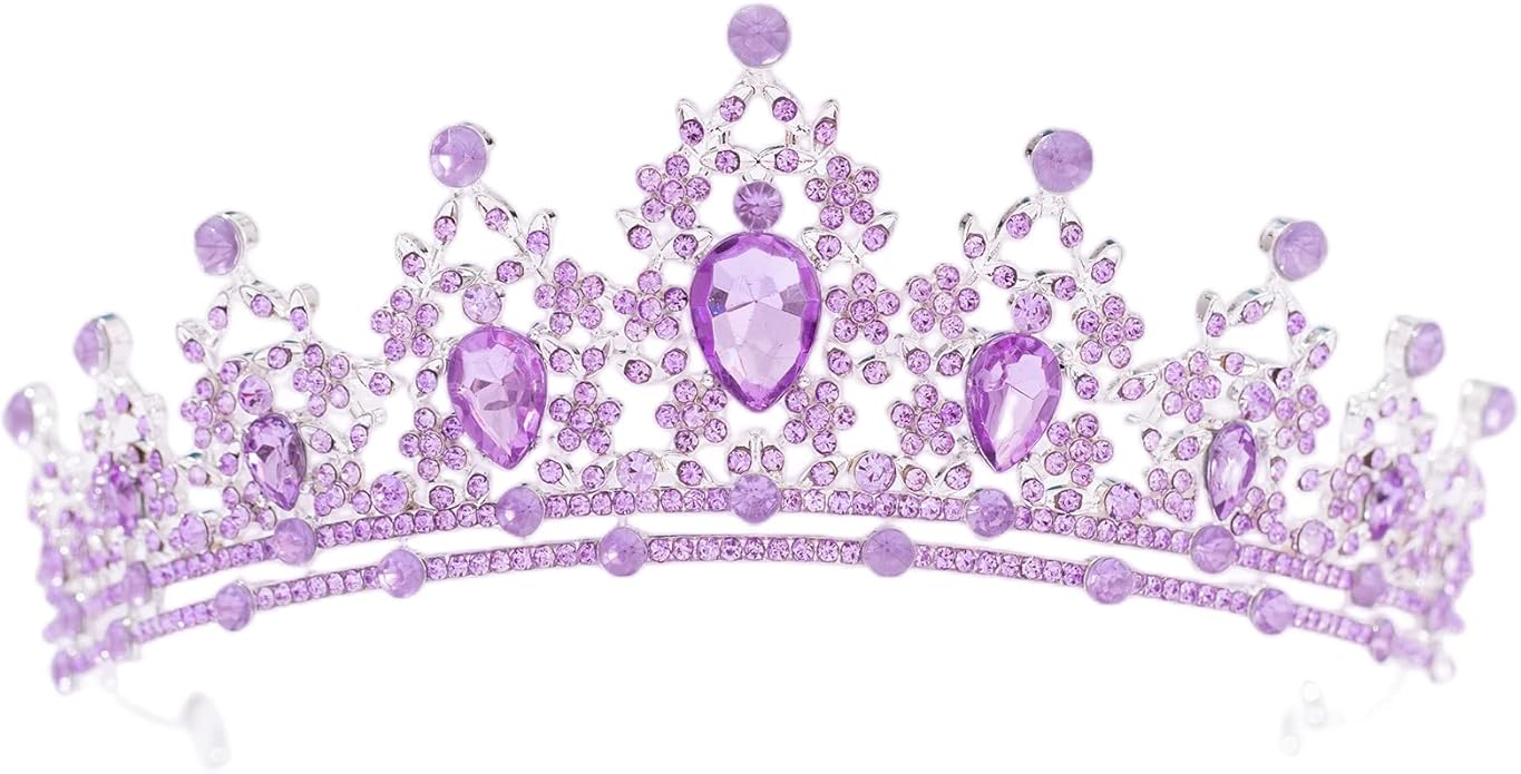 FORSEVEN Crystal Tiaras for Women, Wedding Tiaras and Crowns for Women Tiaras for Birthday Party Princess Crown Hair Accessories Bride Rhinestone Halloween Decorations Headband
