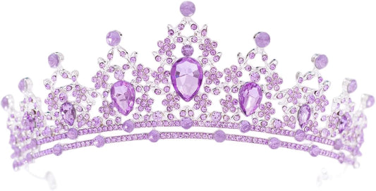 FORSEVEN Crystal Tiaras for Women, Wedding Tiaras and Crowns for Women Tiaras for Birthday Party Princess Crown Hair Accessories Bride Rhinestone Halloween Decorations Headband