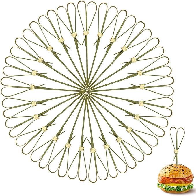 1000 Pieces Bamboo Cocktail Picks,4.7 Inch Heart Shaped Wooden Toothpicks for Appetizers, Skewers for Charcuterie Boards, Fancy Food Picks for Parties, Drinks, Wedding Essentials (Cyan)