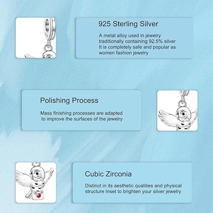 925 Sterling Silver Charms Magic Movie Character Dangle Beads for Bracelets and Necklaces Jewelry for Women