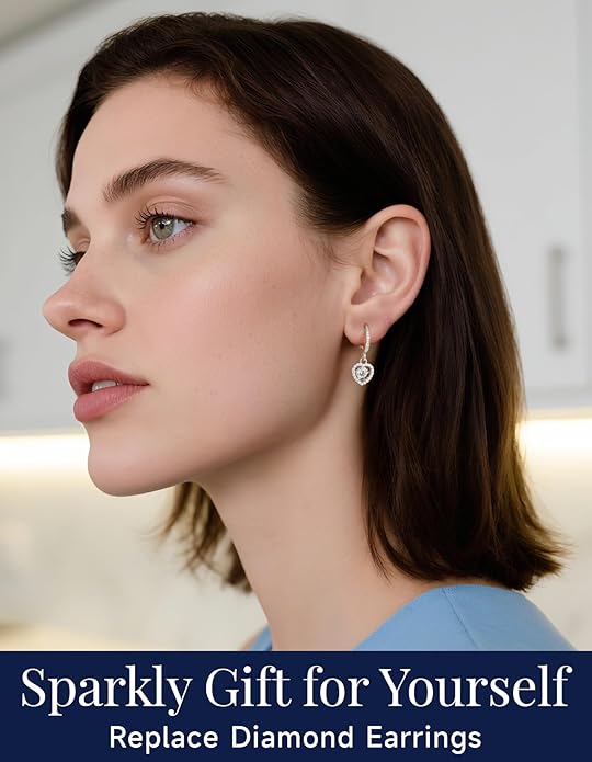 MomentWish Dangle Earrings for Women-925 Sterling Silver Moissanite Earring, Women's Gift for Valentine Birthday, D Color VVS1 Dancing Moissanite Hoops