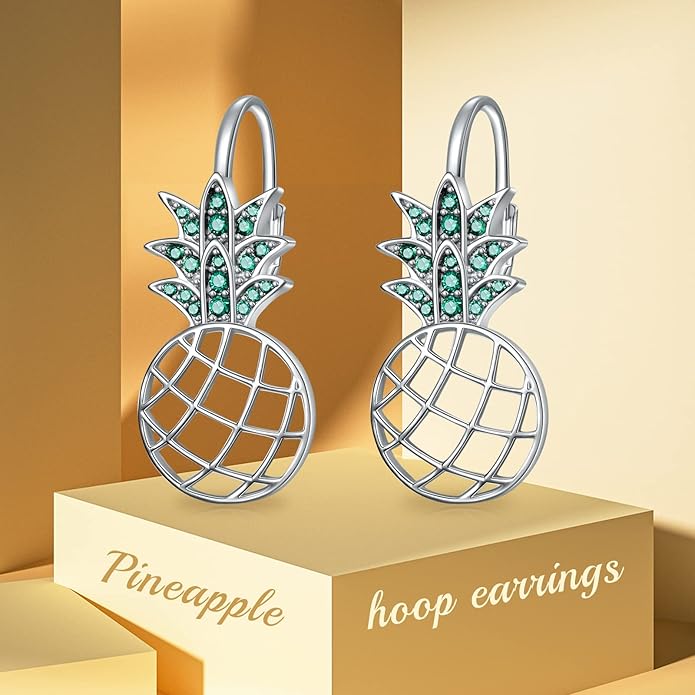 VONALA Flower Earrings for Women 925 Sterling Silver Rose/Lotus/Scottish Thistle/Tulip/Lilac/Mushroom/Pineapple Dangle Drop Earrings Flower Jewelry Gifts for Women Girls Birthday Gifts