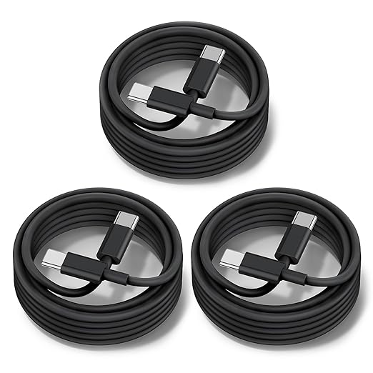 60W USB C to C Cable [3Pack] iPhone 15 Fast Charging Cable,3ft Short USB-C to USBC Power Cord for iPhone 16/15 Pro Plus Pro Max, MacBook Pro Air/IPad/iPad Pro 12.9/11,AirPods 4(Black)