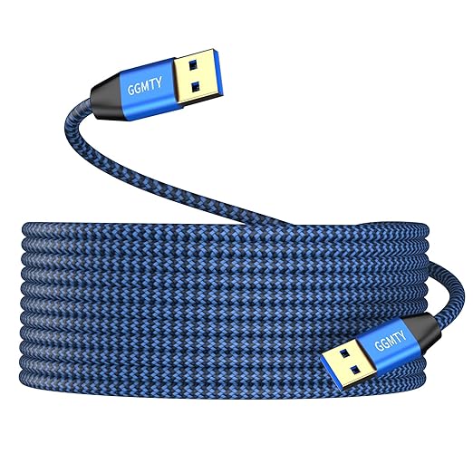 USB to USB Cable 6FT,Durable Braidedfor USB 3.0 Male to Male Type A to Type A Cable Data Transfer Compatible with Hard Drive, Laptop, DVD Player, TV, USB 3.0 Hub, Monitor, Camera, Set Up Box and More