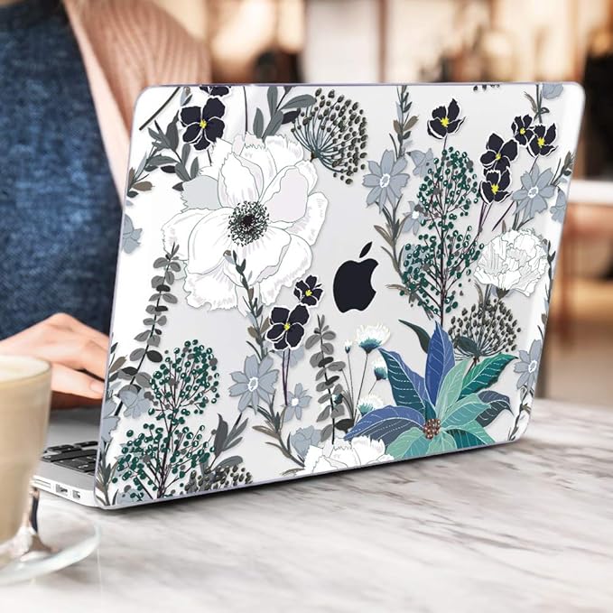 Mektron for MacBook Air 13 Case A1466/A1369 (2010-2017 Release), Snap-on Plastic Hard Shell Cover for MacBook Air 13.3 inch with Keyboard Cover, Retro Florals
