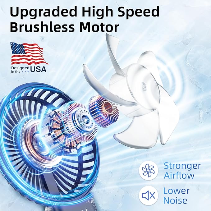 【SUPER THIN】 Portable Handheld Fan, 2025 Upgraded Strong Airflow, 20Hrs Runtime, 5000mAh, 180° Foldable, 5 Speeds, 3-IN-1 Mini Hand/Desk/Neck Fans, Travel Essentials Gifts for Women, Men