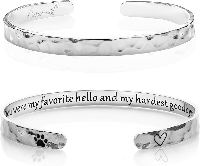 Carviell Engraved Cuff Bracelets for Women – Inspirational, Friendship, Love, Mom, Daughter, Sister, Christian, Graduation, Memorial & Wedding Gifts – 80+ Phrases – Stainless Steel, Gift-Ready