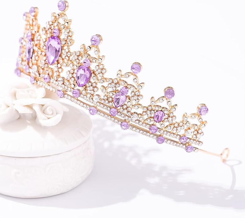 FORSEVEN Crystal Tiaras for Women, Wedding Tiaras and Crowns for Women Tiaras for Birthday Party Princess Crown Hair Accessories Bride Rhinestone Halloween Decorations Headband