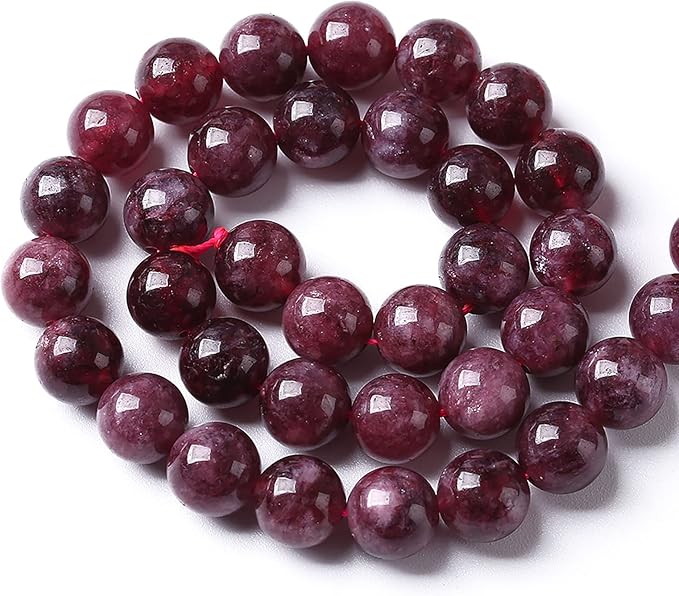 36pcs 10mm Natural Garnet Jade Gemstone Round Loose Spacer Beads for Jewelry Making Healing Energy Stone Beads DIY Bracelets Necklaces 15" (10mm, Garnet Jade)