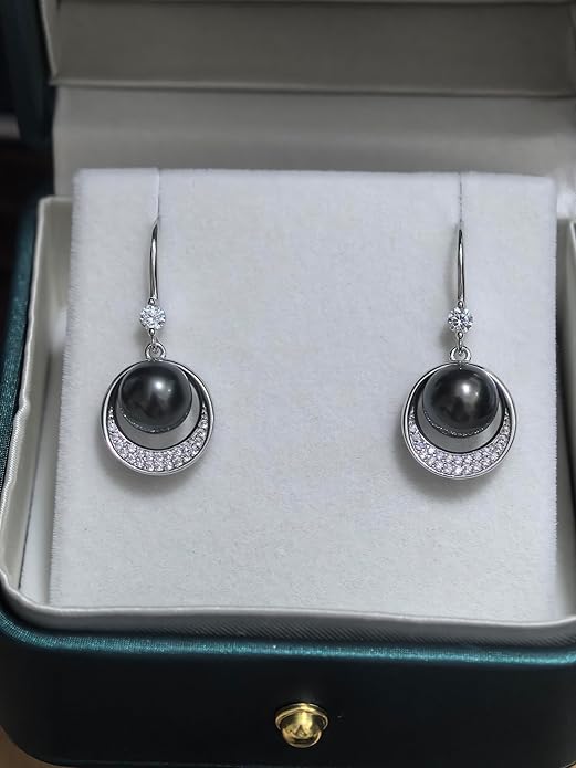 Gift for Wife -Pearl-Earrings-Gifts for Women- Wedding Birthday Anniversary-Mom Her Mothers Day Valentines Day Christmas-Sterling Silver Plated 18K Gold Pearl Dangle Earring Fine Jewelry