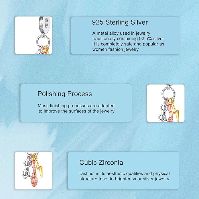925 Sterling Silver Charms Magic Movie Character Dangle Beads for Bracelets and Necklaces Jewelry for Women