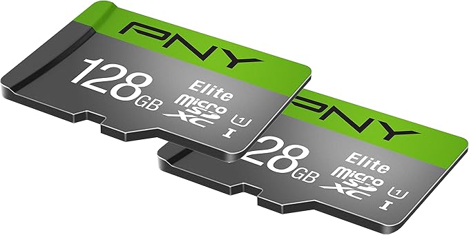 PNY 128GB Elite Class 10 U1 microSDXC Flash Memory Card - 100MB/s, Class 10, U1, Full HD, UHS-I, Micro SD (Pack of 2)