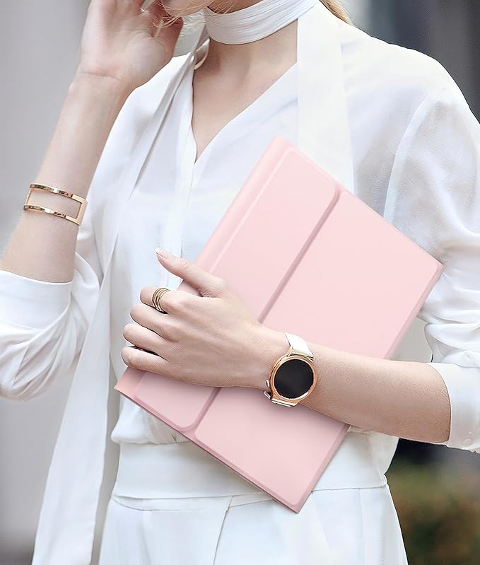 for iPad 10th Generation Case with Keyboard 10.9 Inch- Magnetic Wireless Keyboard Case with Pencil Holder Stain Proof Folio Cover for iPad (A16) 11th Gen 11 Inch 2025/10th Gen 2022 - Light Pink