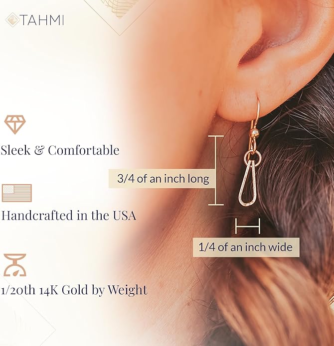 Dainty Small Teardrop 14k Gold Filled Dangle Earrings For Women Unique Jewelry Gift Idea For Modern Mom Cute Fashion Accessory For Everyday Wear - Artisan Detail Edition