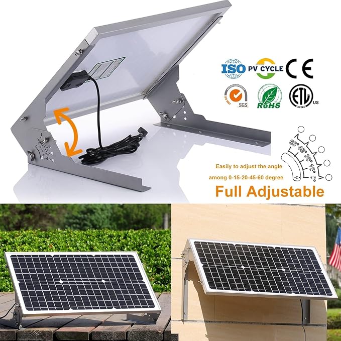 SUNER POWER 12V 30W Solar Battery Charger Maintainer, Built-in UltraSmart MPPT Controller, Adjustable Mount Bracket, Waterproof 30 Watt Solar Panel Kit for 12 Volt SLA Deey Cycle AGM Lifepo4 Battery