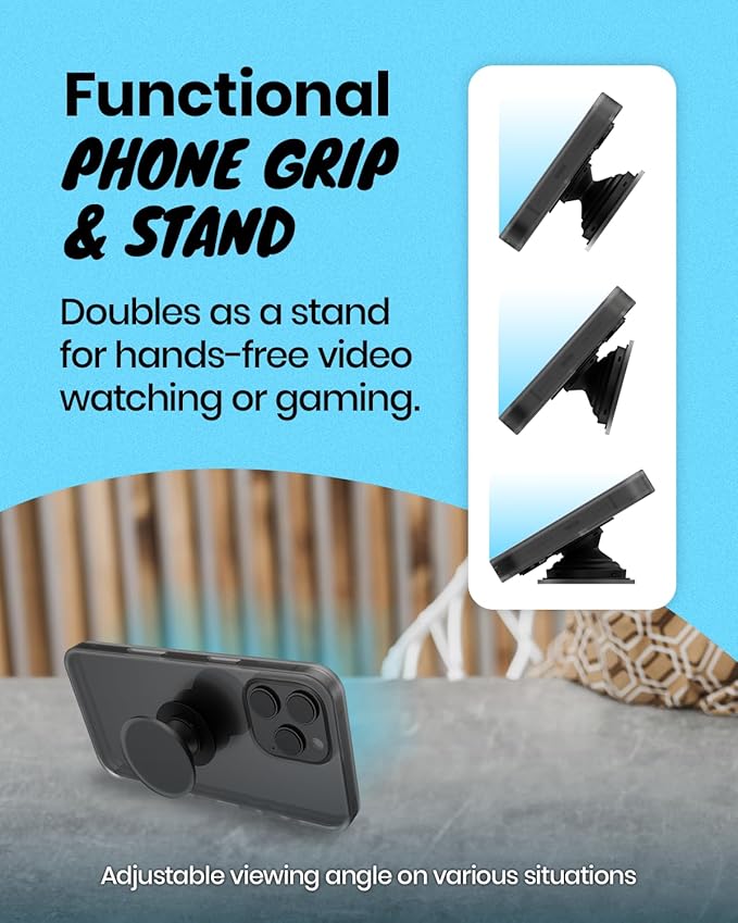 OnTheGrip Cute Natural Seashell Design Round Shape Collapsible Mobile Phone Grip Stand Holder for Smartphone Tablet Cell Phone Accessory (Violet)