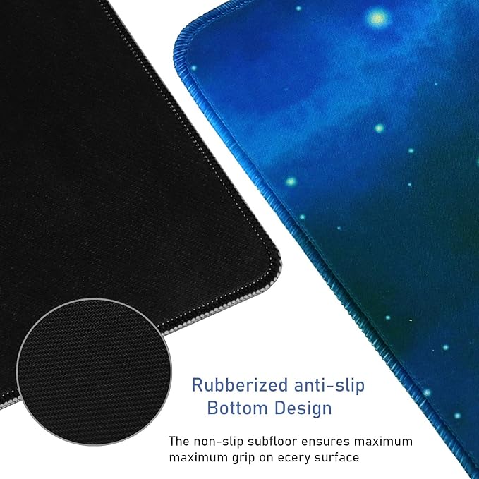 Extended Large Mouse Pad, Gaming Mouse Pad with Nonslip Base (31.5X15.7In) Heavy/Thick, Comfy, Waterproof Computer Keyboard Pad Mat for Esports Pros/Gamer/Desktop/Office/Home-Blue