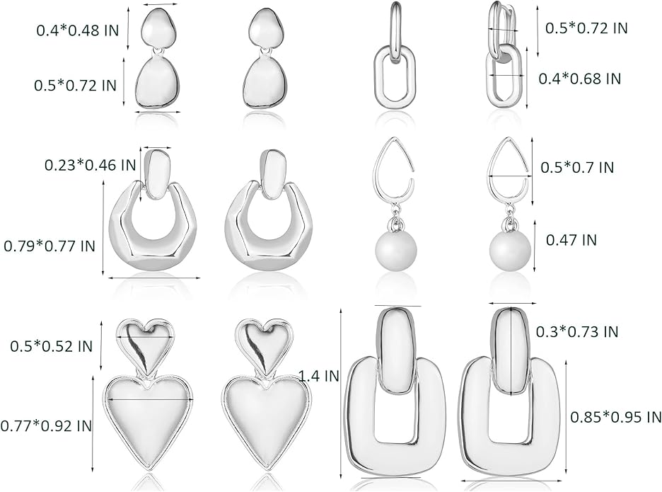 Wgoud 6 Pairs Gold Hoop Earrings Set for Women, 14K Gold Plated Hypoallergenic Lightweight Chunky Open Huggie Hoops Earrings Jewelry for Gifts.