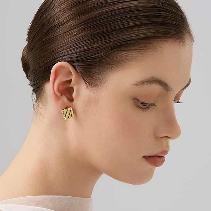 18K Gold Plated Huggie Hoop Earrings for Women, 925 Sterling Silver Post, Hypoallergenic Small Earrings