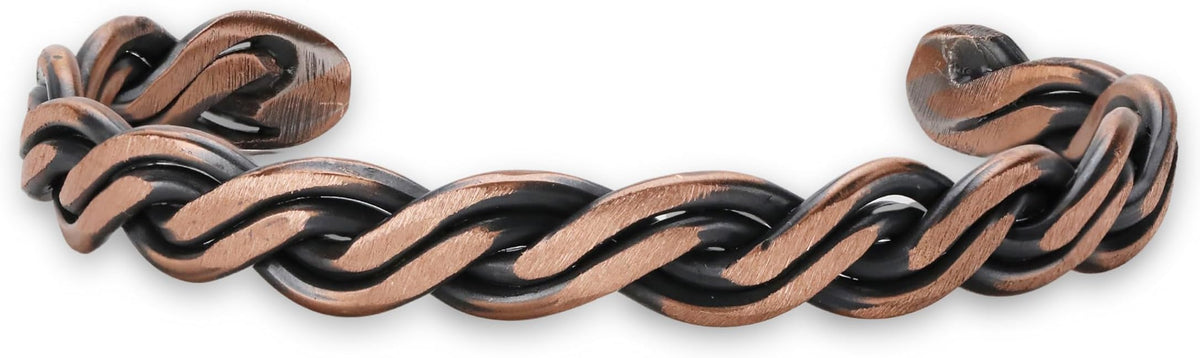 Handmade Elegant Copper Bracelet for Women and Men-Pure Copper Bracelet for Pain Relief and Stress Relief-Adjustable, Thickest, Twisted Copper Wire Bracelet to Fit many Size Wrist(folded)