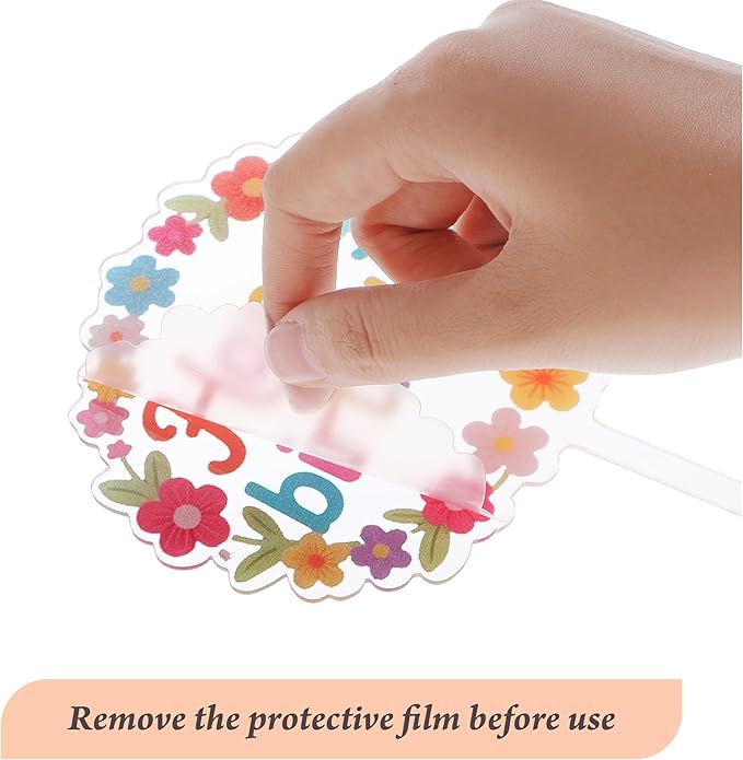 Coucoland Birthday Cake Toppers - 2 Pcs Vintage Daisy Flower Acrylic Cake Decorations for Baby Shower Birthday Party Supplies