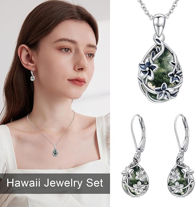 JUSTKIDSTOY Moonstone Necklace 925 Sterling Silver Teardrop Pendant Necklace Jewelry Gifts for Women Girls