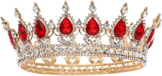 FORSEVEN Queen Crown Rhinestone Wedding Crowns and Tiaras for Women Costume Party Hair Accessories Princess Birthday Crown Crystal Bridal Crown Halloween Decorations Headband