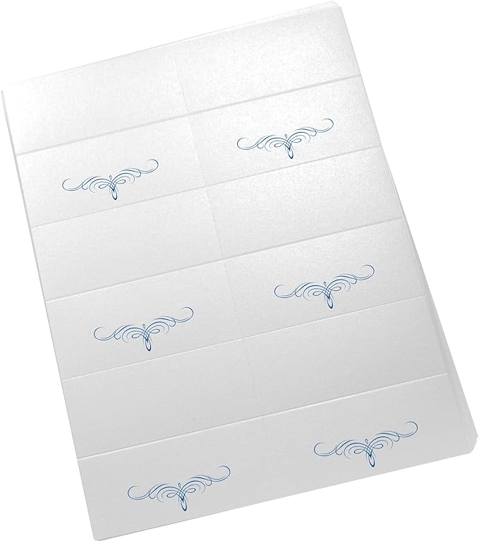 Decadent Flourish Printable Place Cards, Royal Blue (Choose Color), Set of 60 (10 Sheets), Laser & Inkjet Printers - Wedding, Party, Dinner, and Special Events - Made in the USA
