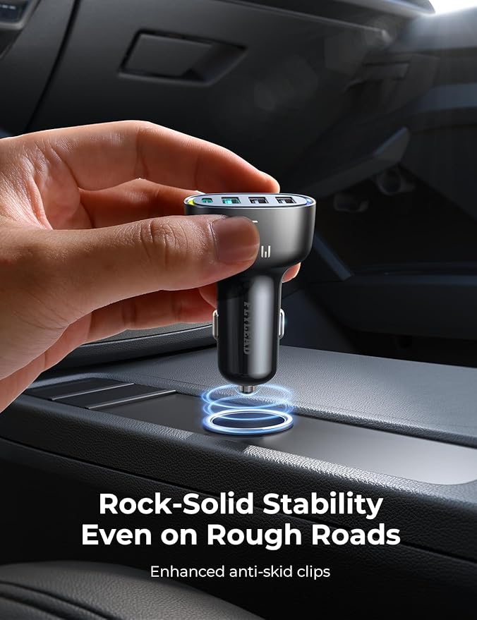 USB C Car Charger Cigarette Lighter Adapter 75W 4-Port Fast Car Charger Fast Charging Compatible with iPhone16/15/14/13 Series