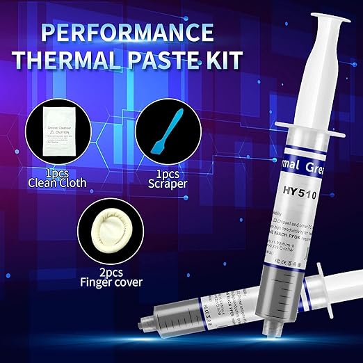 HY510-50g (25g*2) Thermal Conductivity: >1.93W/m-k CPU Thermal heatsink Paste Silicone Grease Compound Non-Conductive for pc CPU gpu PS4 50 Gram