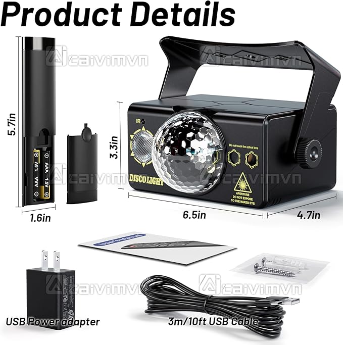 Party Lights Dj Disco Light Disco Ball Light LED Stage Strobe Lights Projector Sound Activated with Remote Control for Parties Club Bar Holiday Christmas Dance Gift Birthday Xmas Wedding Home Décor