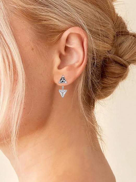 Color-D VVS1 Clarity Moissanite Leaf Angel Wings Dangle Earrings, Solid 925 Sterling Silver with Gold/White Gold Plated, Christmas Birthday Mother's Day Anniversary Earrings for Her
