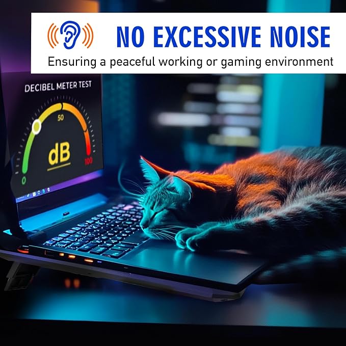 NAGAN Laptop Cooling Pad with 3 Fans, Ergonomic Cooling Pad for Laptop with Dual USB 2.0 Ports, USB Powered Metal Mesh Gaming Notebook Cooler, Fits 15-17.3 inch Laptops