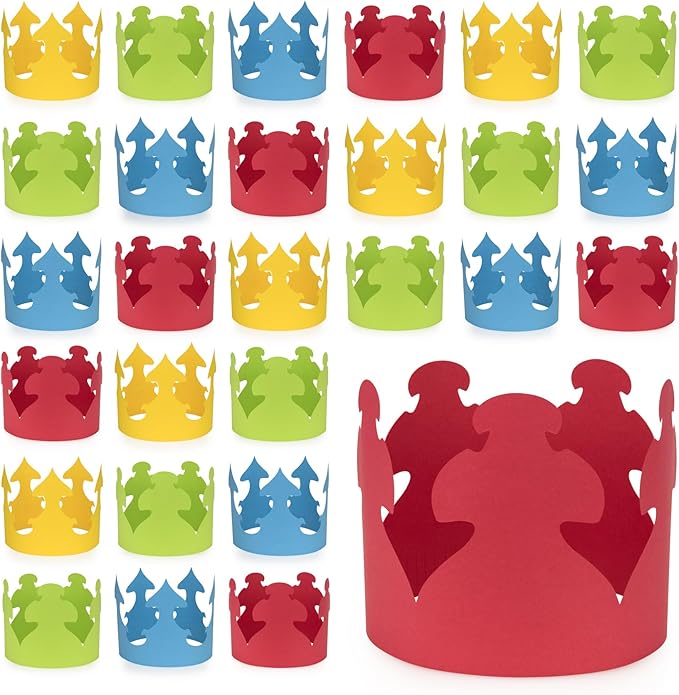 Hygloss Assorted Colors Paper Crowns 72 Pack - Paper Crowns for Kids to Decorate - Craft Activity - Blank Crown for Adults - Perfect for Parties, Celebrations - DIY Crown Crafts