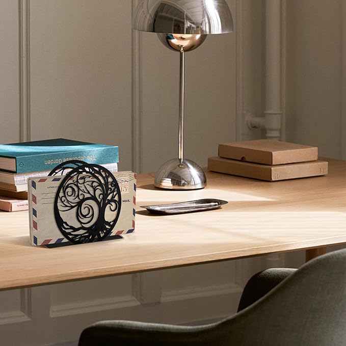 Napkin Holder for Table, Standing Napkin Dispenser Outdoor Farmhouse Black Cocktail Napkin Holders for Kitchen Coffee Shop Dining Room (6"x 1.7"x 4.9")