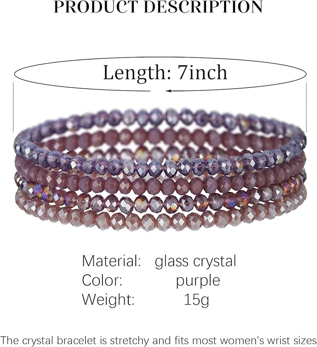 Noessla Beaded Boho Stretch Bracelet Colorful Stackable Crystal Beads Bracelets Trendy Costume Jewelry Mothers Day Gifts for Women