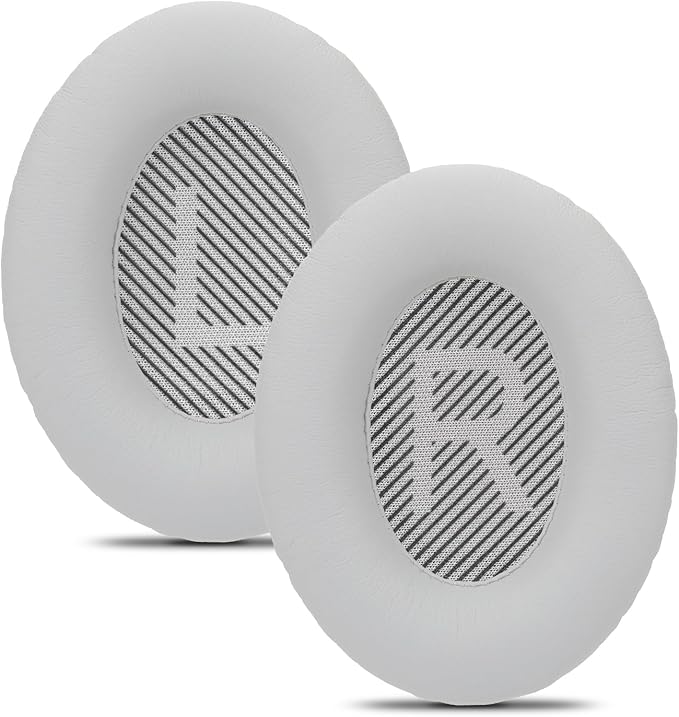Damex Ear Cushions for Bose qc35 ii Replacement Ear Pads, Compatible with Bose QuietComfort 35 Replacement earpads, Increased Stitching,no Breakage, Protein Leather, Softly. (Silver)