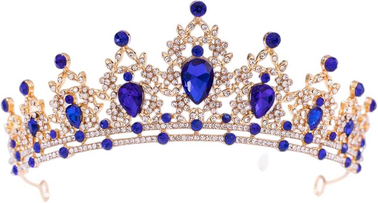 FORSEVEN Crystal Tiaras for Women, Wedding Tiaras and Crowns for Women Tiaras for Birthday Party Princess Crown Hair Accessories Bride Rhinestone Halloween Decorations Headband