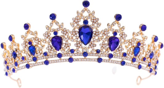 FORSEVEN Crystal Tiaras for Women, Wedding Tiaras and Crowns for Women Tiaras for Birthday Party Princess Crown Hair Accessories Bride Rhinestone Halloween Decorations Headband