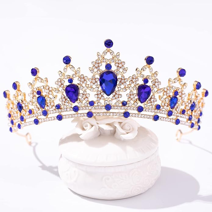 FORSEVEN Crystal Tiaras for Women, Wedding Tiaras and Crowns for Women Tiaras for Birthday Party Princess Crown Hair Accessories Bride Rhinestone Halloween Decorations Headband