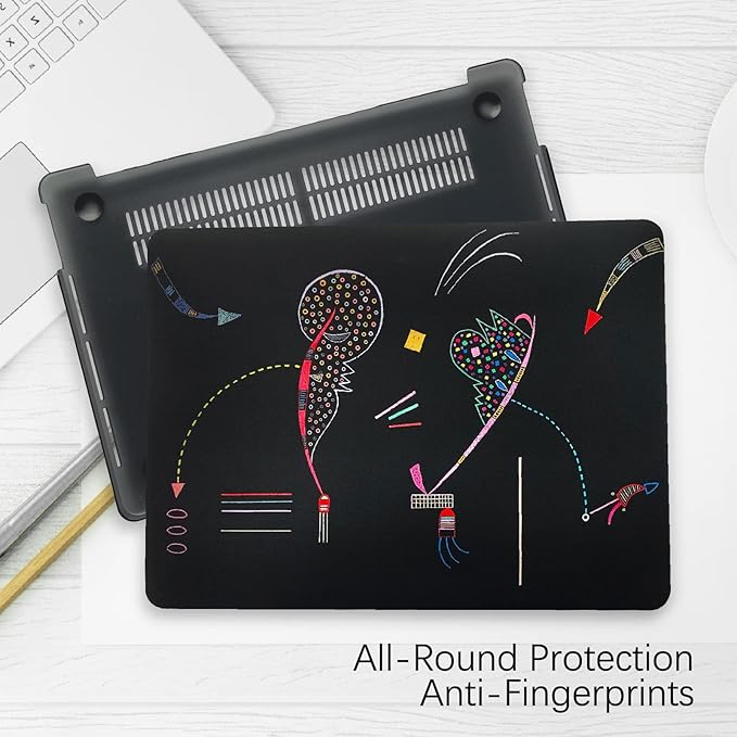Compatible with MacBook Pro 13 inch Art Case Skin, 2022, 2021, 2020-2016 Release A2289/A2251/A2338 M1 Slim Frosted Hard Shell with Keyboard Cover & Screen Protector (Two Sides by Wassily Kandinsky)