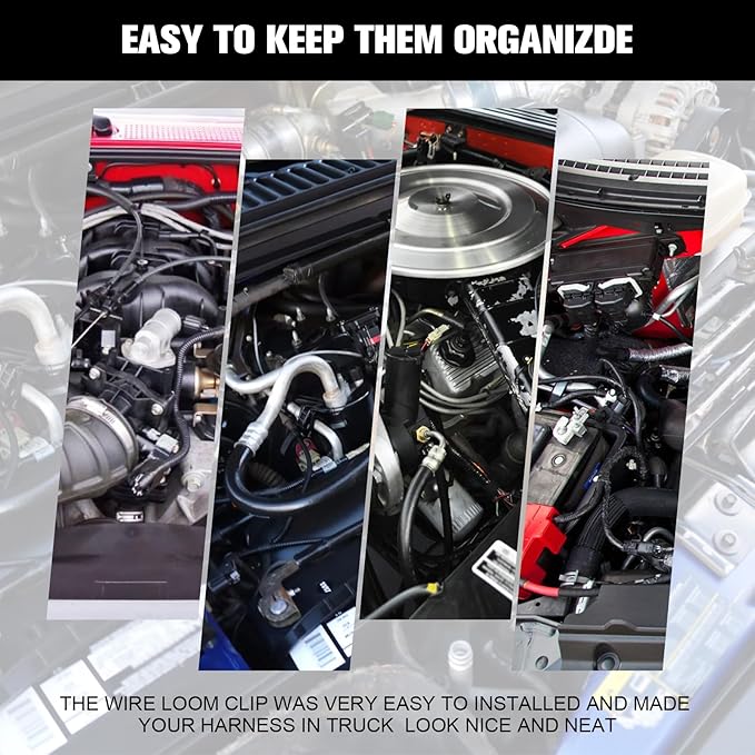 160 Pcs Push Mount Cable Zip Tie, Car Wire Loom Routing Clips 7 Different Sizes Quickly Mount Cable Ties Fixed Wire Harness for Jeep Wrangler Trucks Universal Automotive Clips
