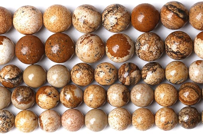 4mm 90pcs Natural Picture Jaspers Stone Beads Round Smooth Gemstones Loose Spacer Beads for Jewelry Making DIY Necklaces Bracelets 15"(Picture Jasper Stone, 4mm)